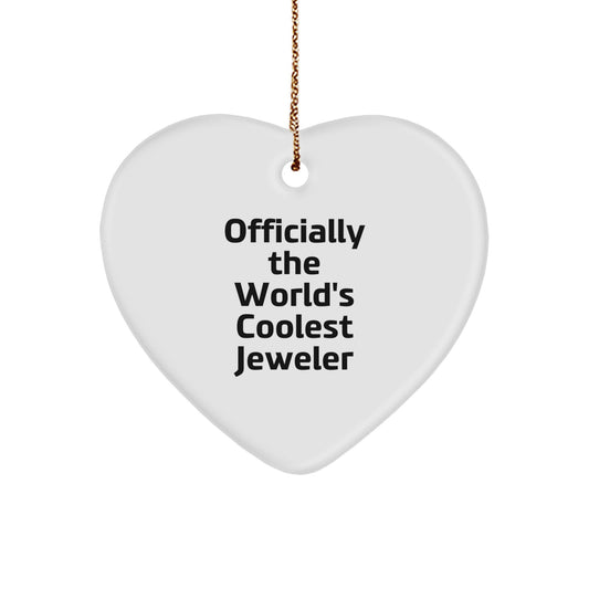 Funny World's Coolest Jeweler Gifts from Men to Jeweler Friends for Christmas Unique Heart Ornament - Image 1
