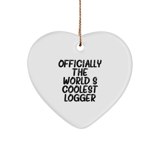 Logger Gifts from Men, Funny Heart Ornament for Logger, Christmas Unique Gifts - Image 1