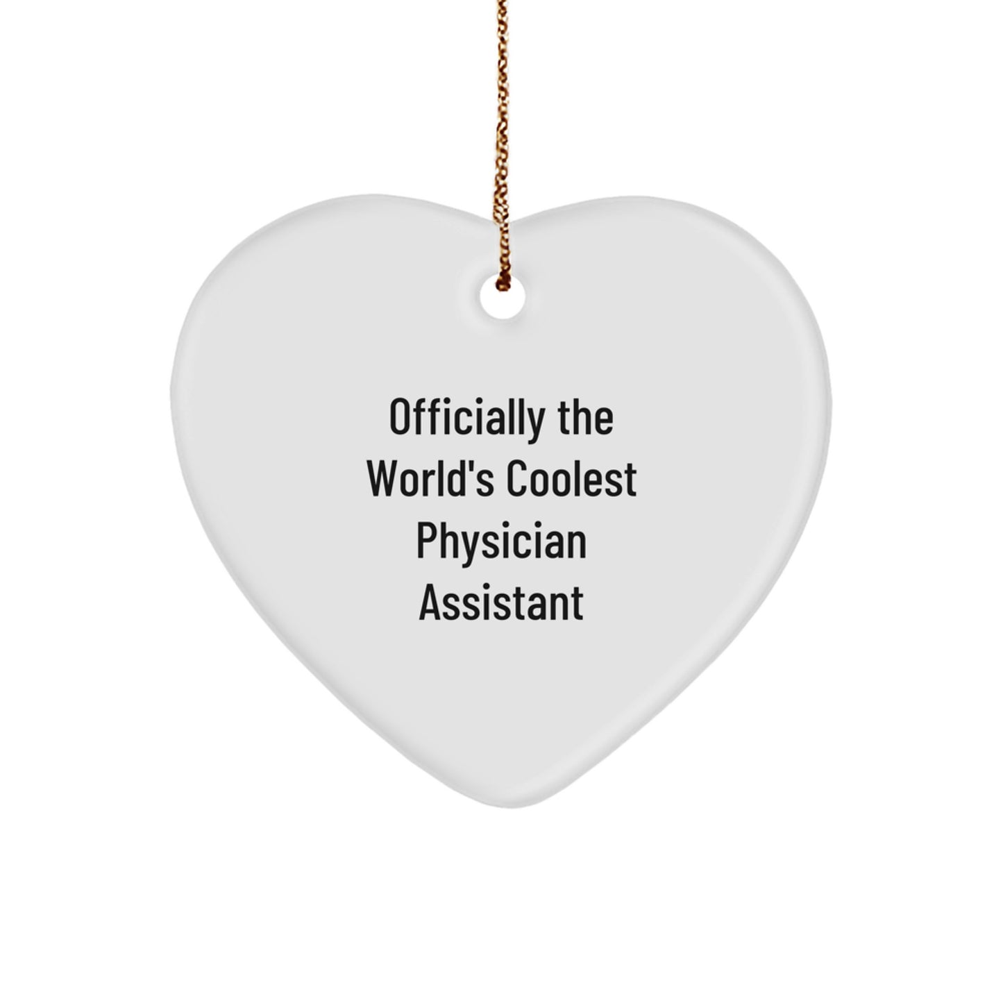 Funny Gifts from Men to Family - Heart Ornament for Physician Assistant, Officially The World's Coolest PA Christmas Unique Gifts - Image 1