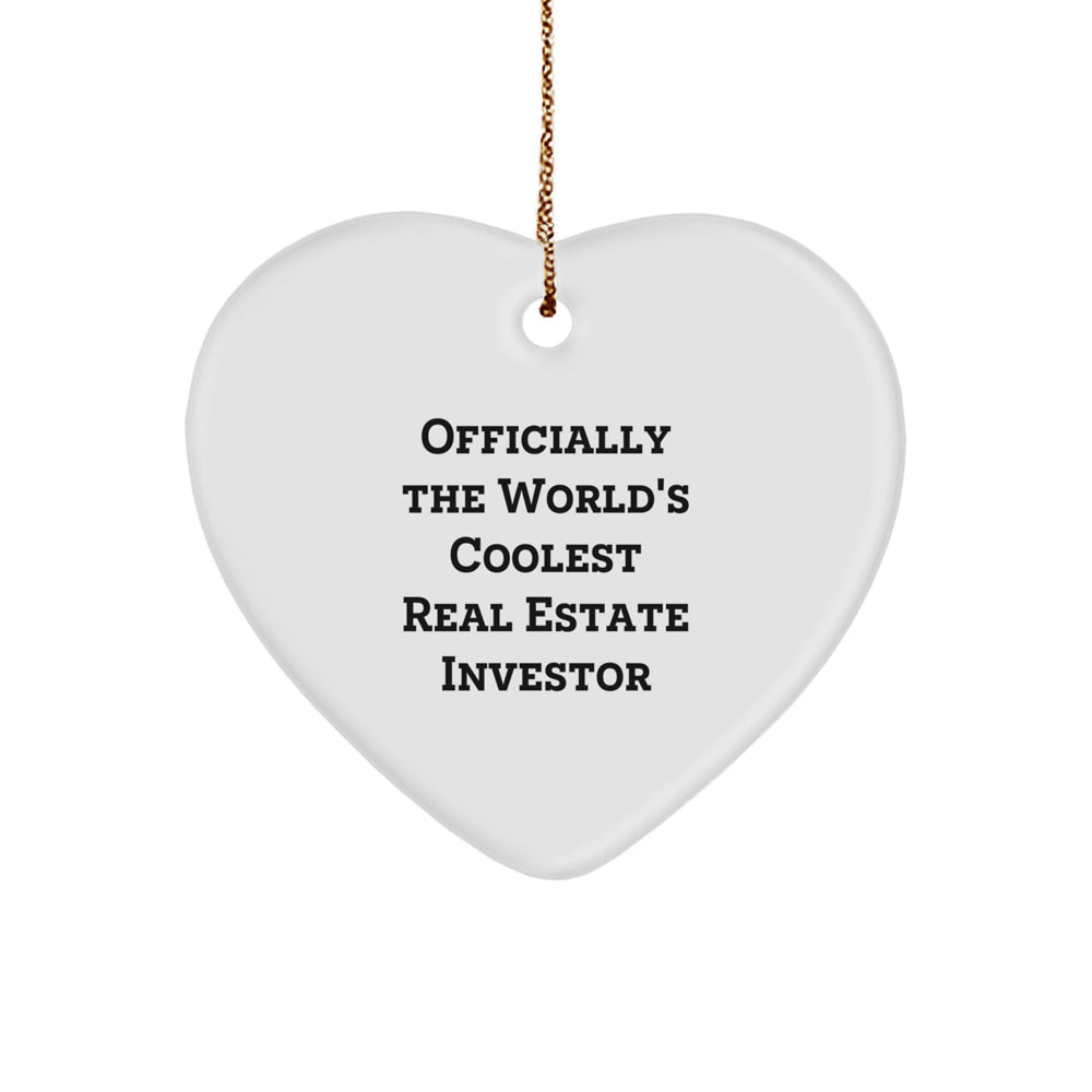 Funny Real Estate Investor Heart Ornament Gifts from Friends and Family for Christmas Unique Presents - Image 1