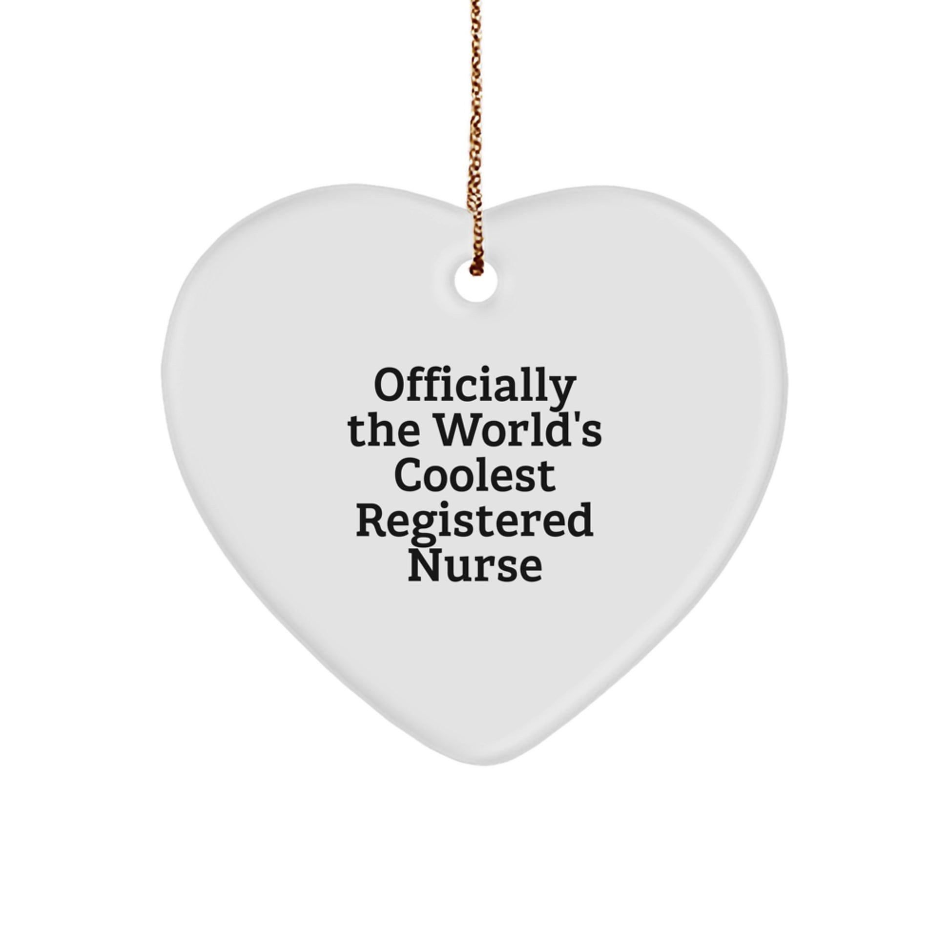Funny Registered Nurse Heart Ornament, Gifts from Men for Registered Nurse, Christmas Unique Gift Ideas, Officially The World's Coolest Registered Nurse - Image 1