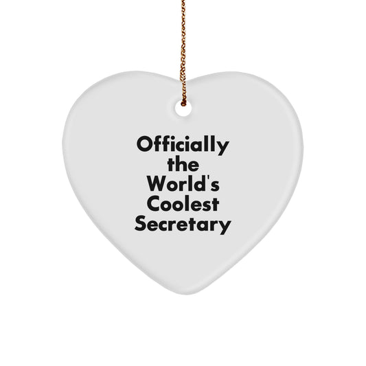 Funny Heart Ornament Gifts from Men to Their Cool Secretary, Christmas Unique Gifts for Secretary - Image 1