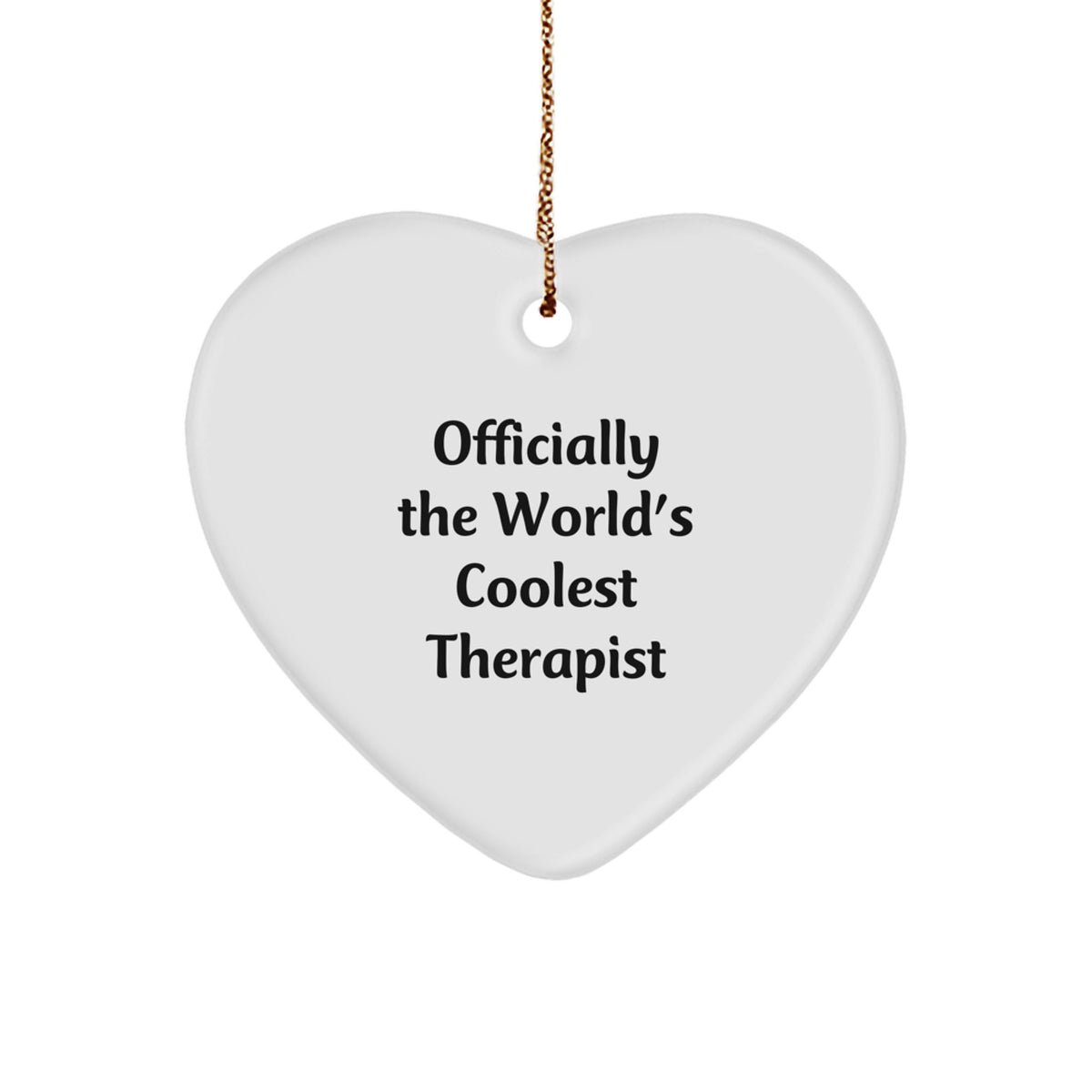 Funny Therapist Gifts for Christmas, World's Coolest Therapist Heart Ornament, Gifts from Friends for Therapist - Image 1