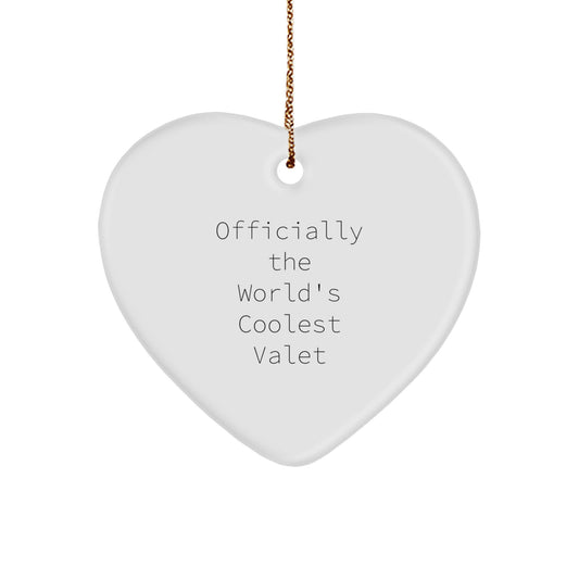 Fun Funny Heart Ornament Gifts for Valet Men, Valet Unique Christmas Unique Gifts from Friends - Image 1