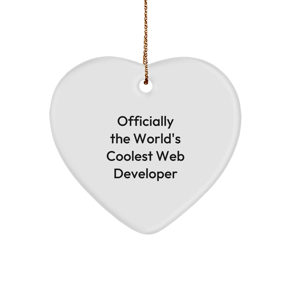 Funny Web Developer Heart Ornament Gifts from Friends for Men - Officially The World's Coolest Web Developer Christmas Unique Gift - Image 1