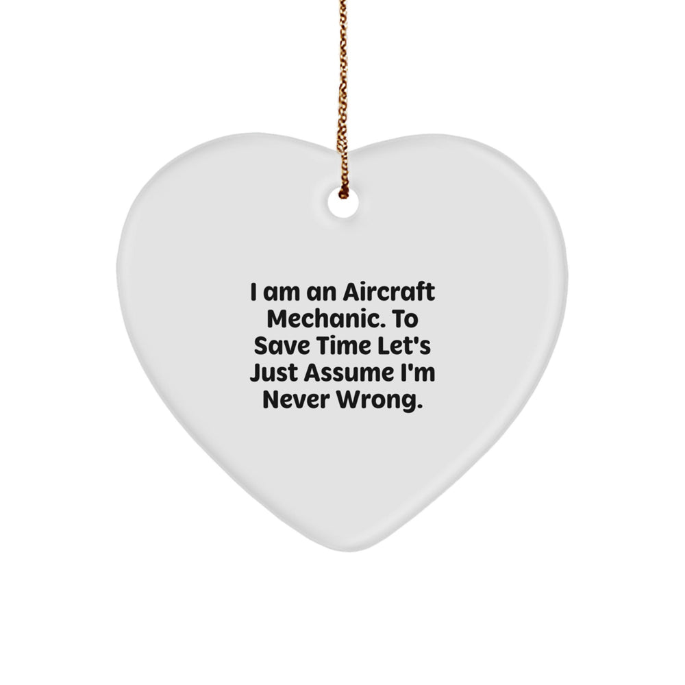 Funny Gift for Aircraft Mechanic Men with Inspirational Heart Ornament, Gifts from Family for Christmas Unique - Image 1