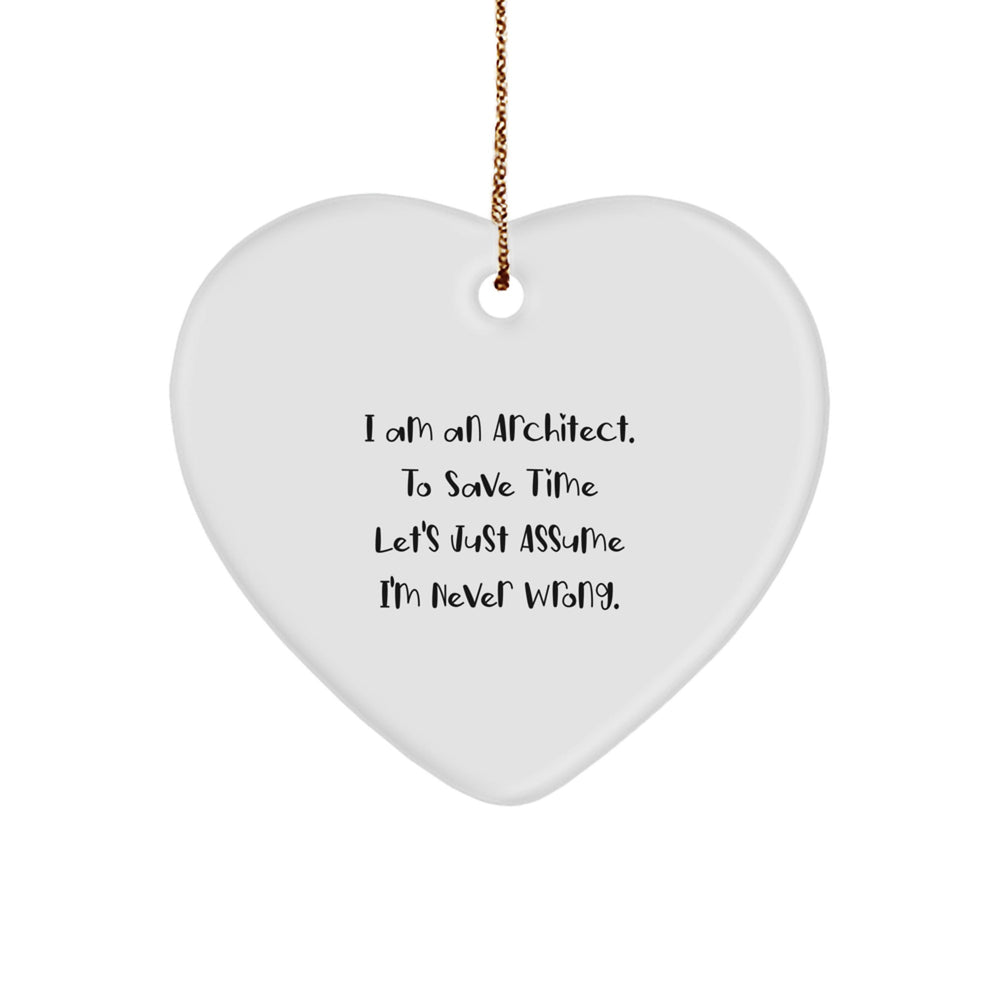 Funny Architect Heart Ornament Gifts for Men Women Coworkers Friends Family - Unique Christmas Unique Gifts from Friends - Image 1