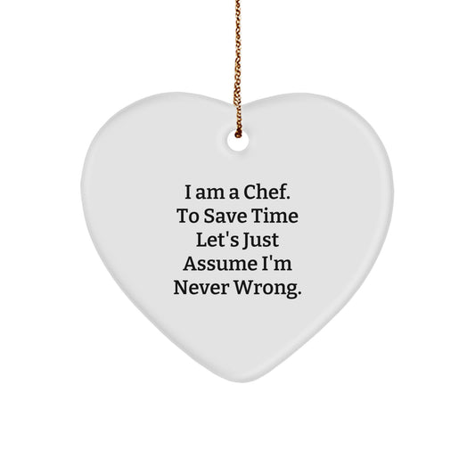 Funny Chef Heart Ornament Gift for Friends and Family - Christmas Unique Gifts from Men - Image 1