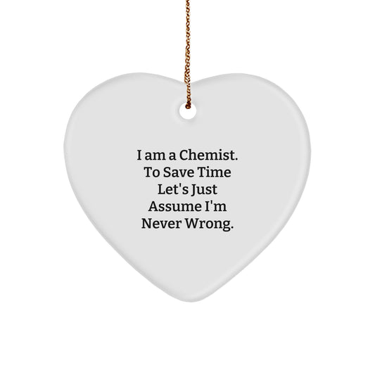 Funny Chemist Gifts from Men, Heart Ornament for Chemist, Christmas Unique Gifts - Image 1