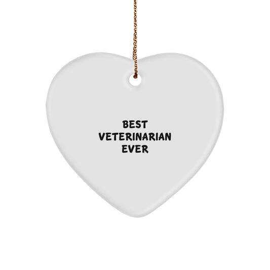 Funny Veterinarian Gifts from Men to Best Veterinarian Ever, Heart Ornament for Christmas Unique Gifts - Image 1
