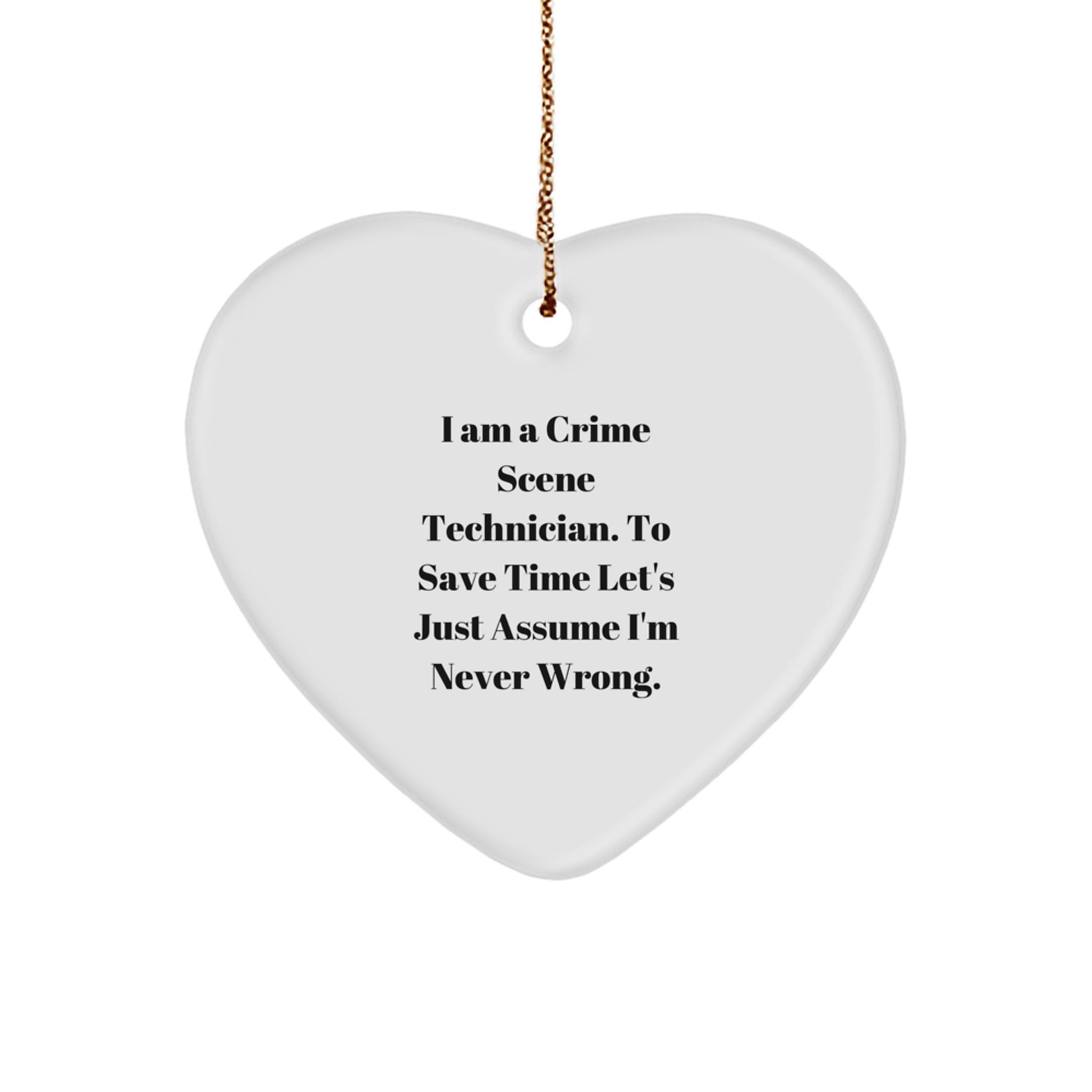 Funny Crime Scene Technician Heart Ornament Gifts from Coworkers for Christmas - Image 1