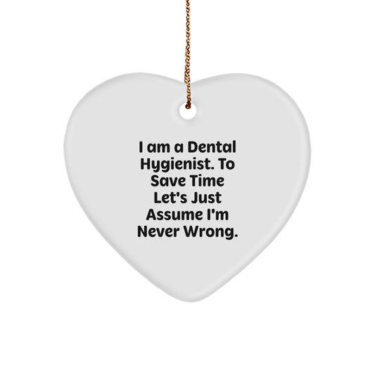 Funny Dental Hygienist Gifts from Coworkers - Heart Ornament for Christmas Unique Gifts, Inspirational Quote for Dental Hygienist Men Women Friends Family - Image 1
