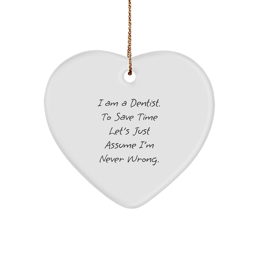 Funny Dentist Heart Ornament Gifts from Men to Friends for Christmas Unique - Image 1