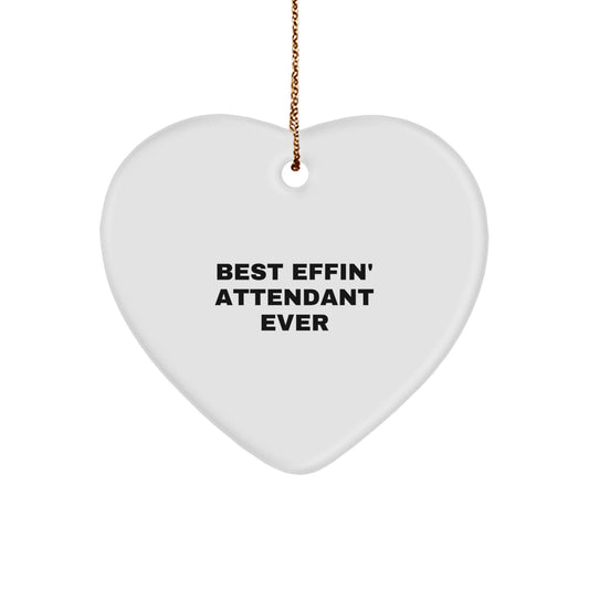 Funny Attendant Gifts from Friends for Attendants, Heart Ornament Best Effin' Quote, Christmas Unique Gifts - Image 1