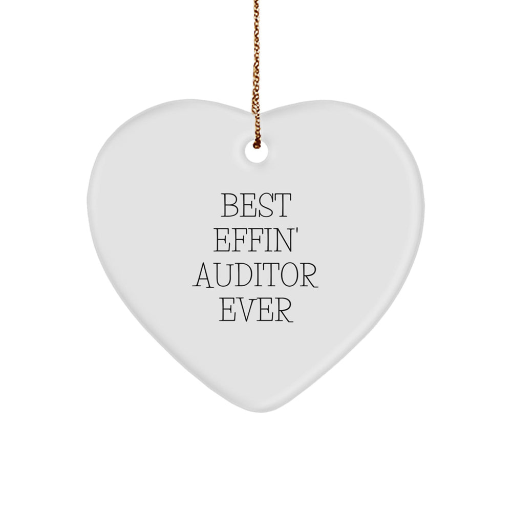 Funny Auditor Gifts for Men, Best Effin' Auditor Ever Heart Ornament, Christmas Unique Presents - Image 1