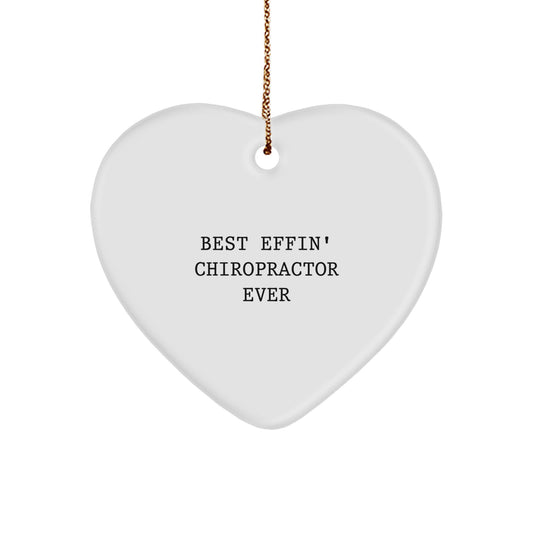 Funny Chiropractor Gifts for Christmas - Unique Chiropractor Heart Ornament with 'Best Effin' Chiropractor Ever' Quote - Gifts from Friends to Chiropractor - Image 1