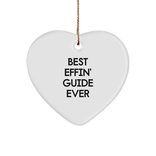 Funny Guide Gifts for Guide Lovers, Best Effin' Guide Ever Heart Ornament, Christmas Unique Gifts from Friends - Image 1