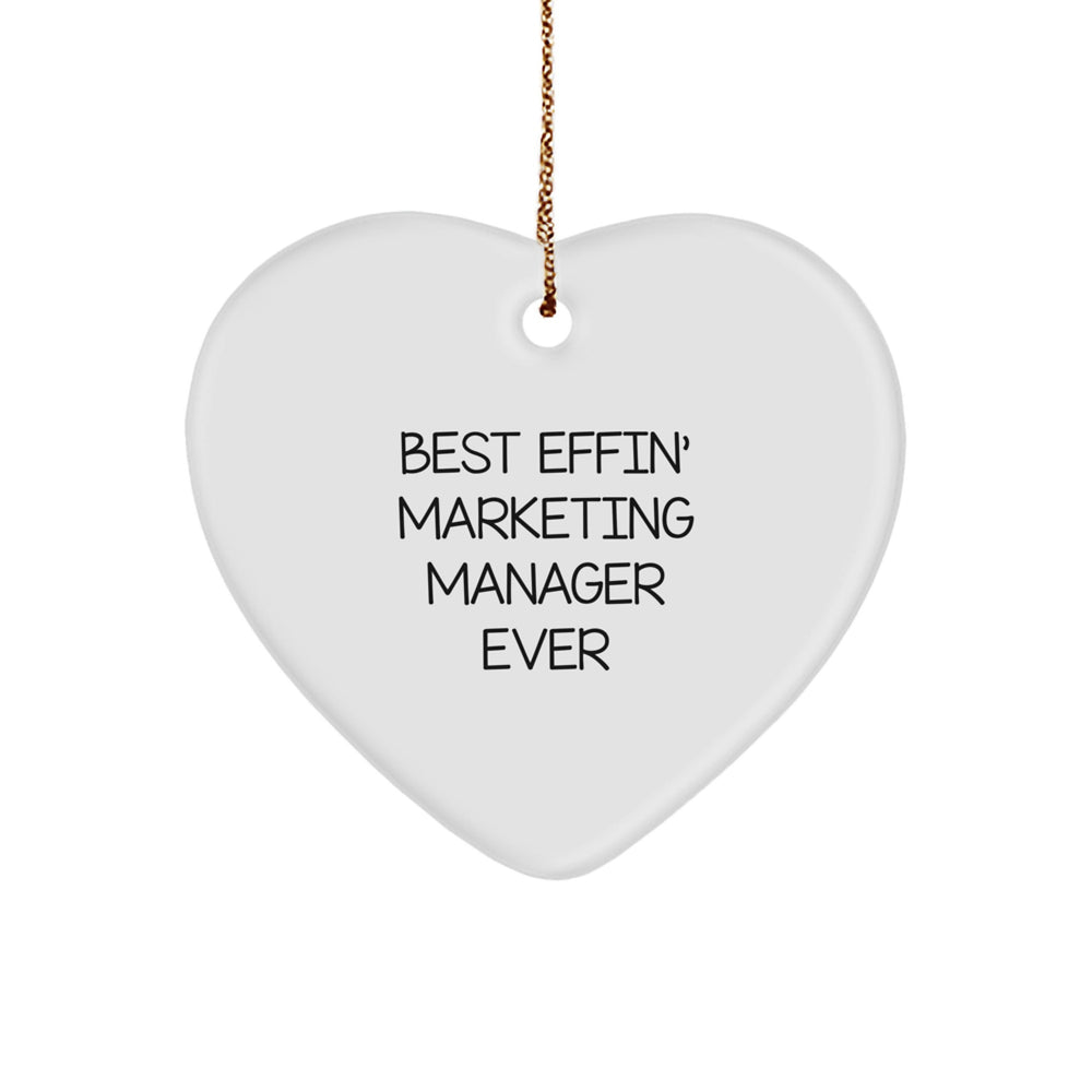 Funny Marketing Manager Gifts, Heart Ornaments, 'Best Effin' Marketing Manager Ever', from Family, Friends, Coworkers, for Marketing Manager, Christmas Unique Gifts - Image 1