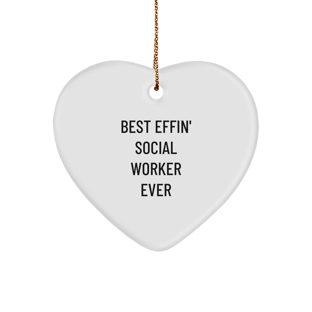Funny Social Worker Gifts from Family for Christmas Unique Ornament Best Effin' Social Worker Ever - Image 1