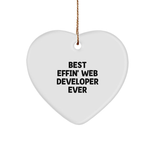 Funny Web Developer Heart Ornament Gifts from Men to Coworkers for Christmas Unique - Image 1