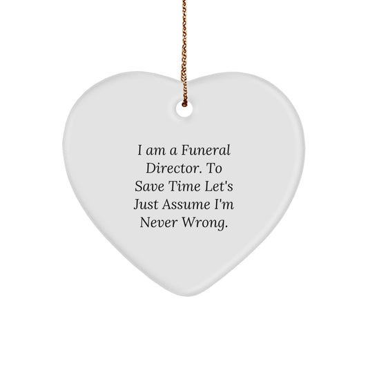Funny Funeral Director Heart Ornament Gifts from Family for Funeral Director Christmas Unique Decorations - Image 1