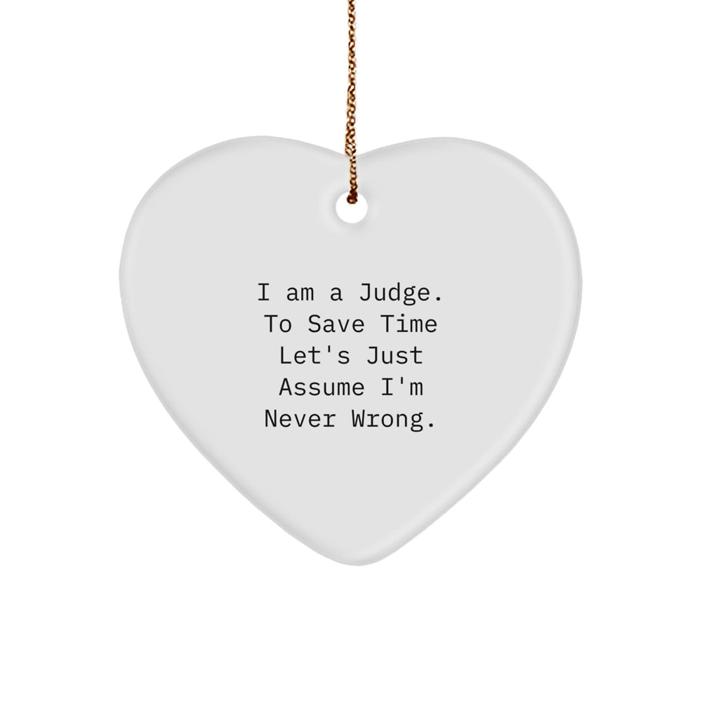 Funny Judge Gifts, Heart Ornament from Friends, Christmas Unique for Men Women Coworkers Family - Image 1