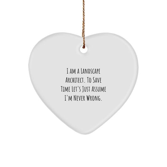 Funny Landscape Architect Heart Ornament Gifts from Friends, Christmas Unique Gifts for Landscape Architects - Image 1