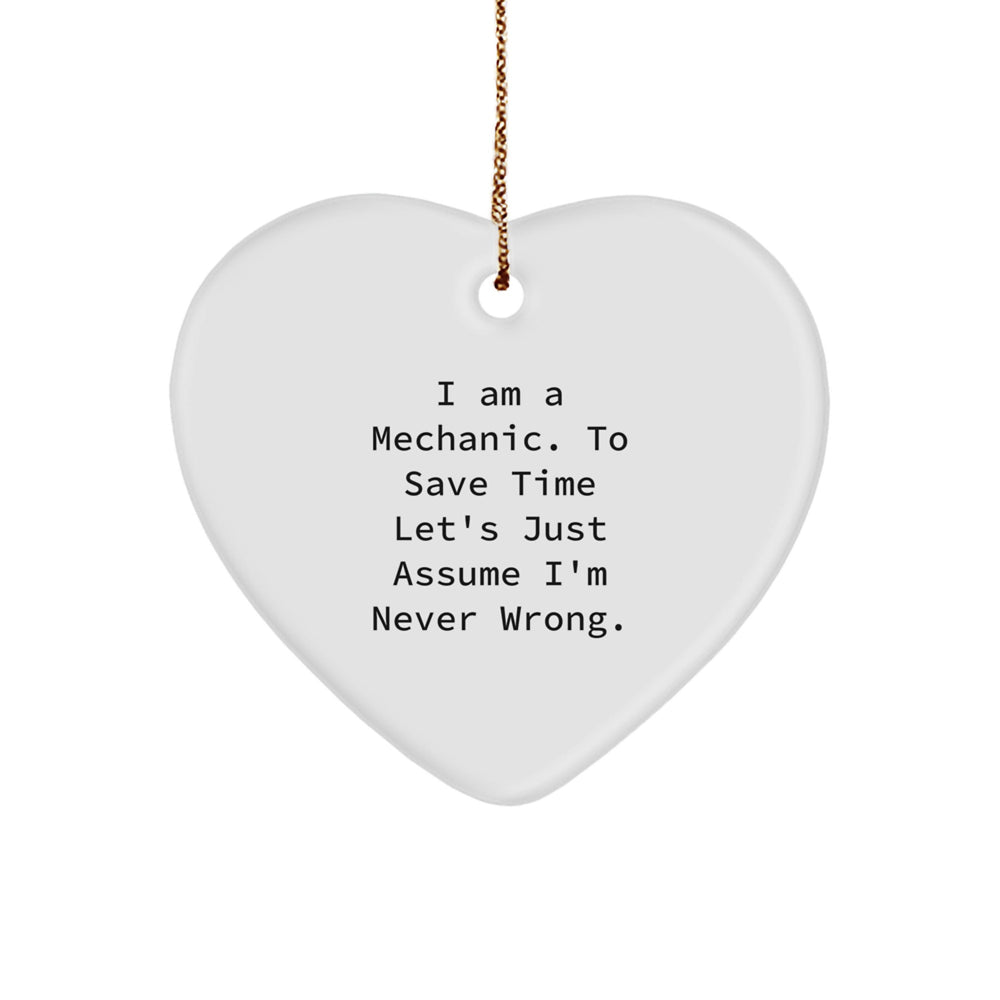Funny Mechanic Heart Ornament Gifts for Men, Unique Christmas Memorable Presents from Family, Friends, or Coworkers, Inspirational - Image 1