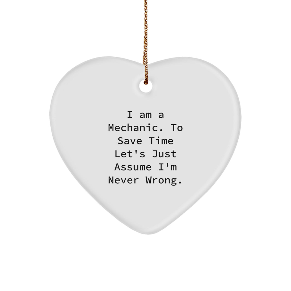 Funny Mechanic Heart Ornament Gifts for Men, Unique Christmas Memorable Presents from Family, Friends, or Coworkers, Inspirational - Image 1