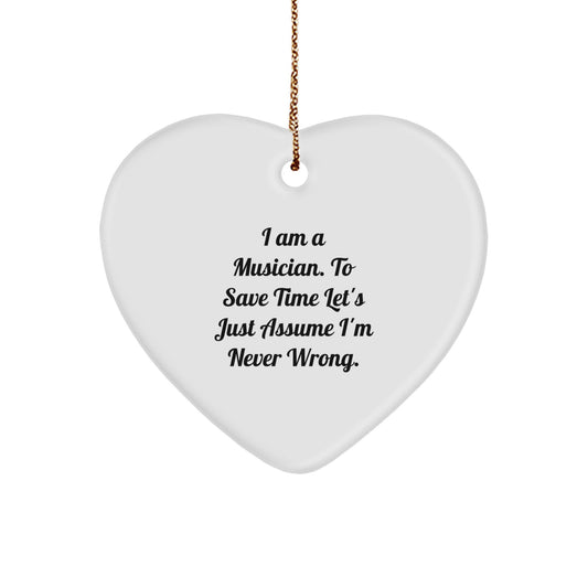 Funny Musician Heart Ornament Gifts from Friends to Musician Men for Christmas Unique Gift Ideas - Image 1