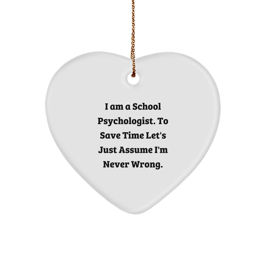 Funny Heart Ornament for School Psychologist Gifts from Friends and Family, Unique Christmas Unique Gifts for School Psychologist - Image 1