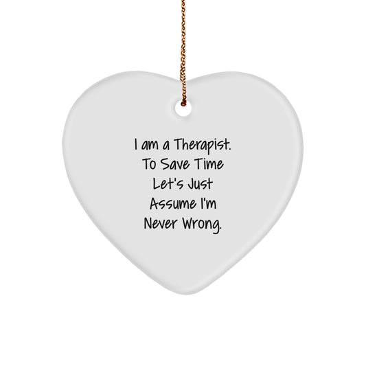 Gifts from Men to Therapist, Funny Heart Ornament for Christmas Unique Gifts, Inspirational Quote - Image 1