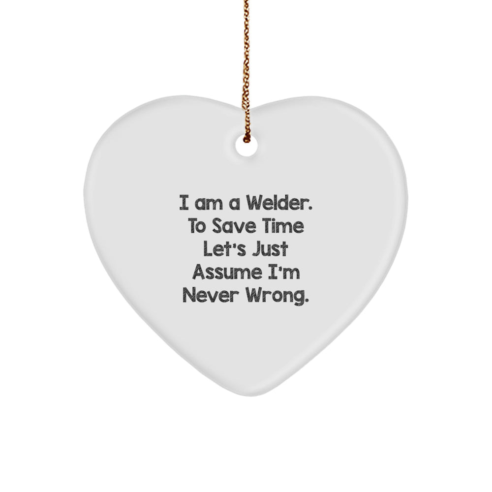Funny Welder Heart Ornament Gifts from Friends to Men, Unique Christmas Unique Gifts for Him, Heart-Shaped Decor - Image 1