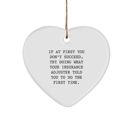 Funny Insurance Adjuster Heart Ornament Gifts from Friends and Family for Christmas Unique - Image 1