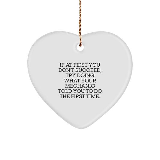 Funny Mechanic Heart Ornament Gifts from Men to Mechanic Friends, Christmas Unique Gifts, Inspirational Heart Shapes - Image 1