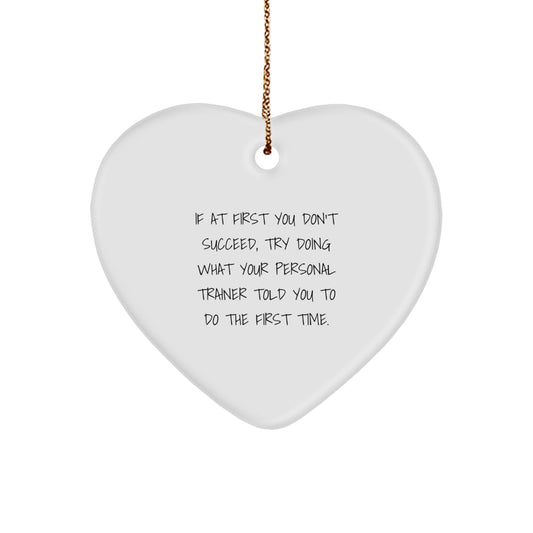 Funny Personal Trainer Gifts from Men to Friends - Heart Ornament for Him Her Christmas Unique Gifts - Image 1
