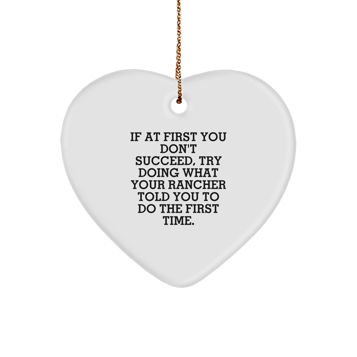 Funny Rancher Heart Ornament Gifts for Men from Loved Ones Christmas Unique Ideas - Image 1