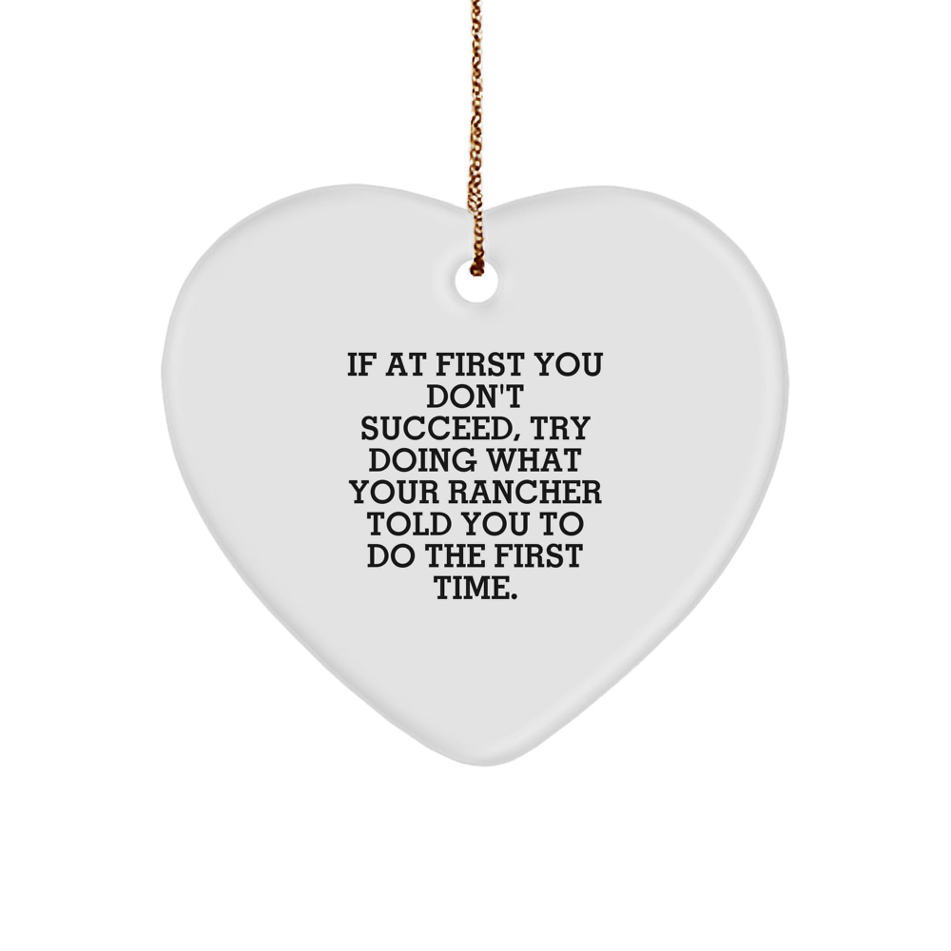 Funny Rancher Heart Ornament Gifts for Men from Loved Ones Christmas Unique Ideas - Image 1