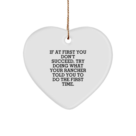 Funny Rancher Heart Ornament Gifts for Men from Loved Ones Christmas Unique Ideas - Image 1