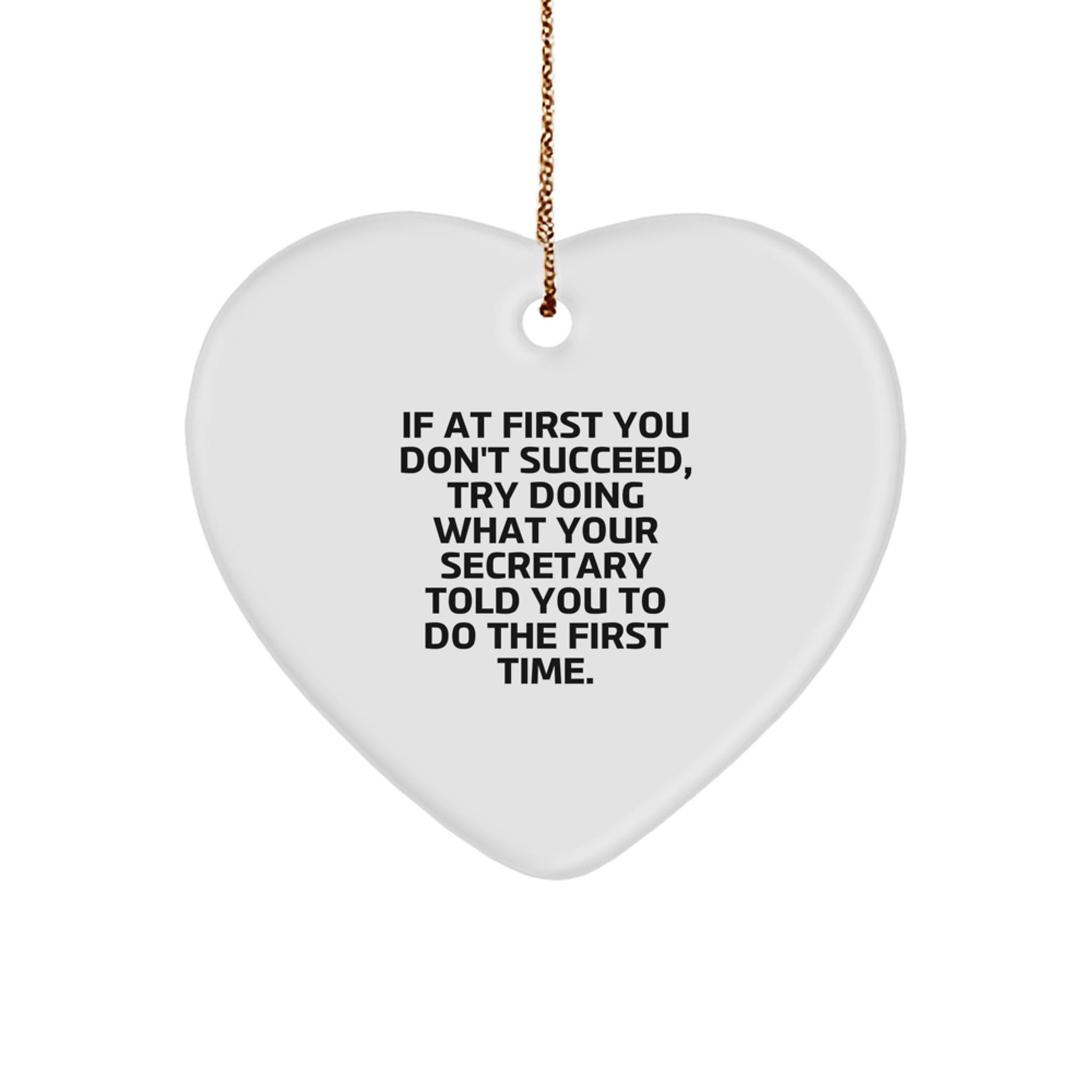 Funny Secretary Gifts, Heart Ornament for Secretary, Gifts from Men to Secretary at Christmas - Image 1