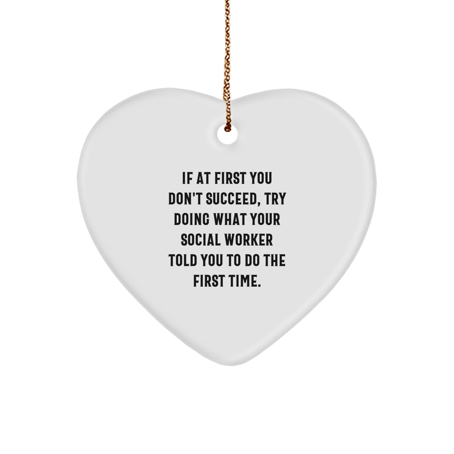 Funny Social Worker Gifts from Men, Women, Friends, or Coworkers for Social Workers, Christmas Unique Gifts, Heart Ornament - Image 1