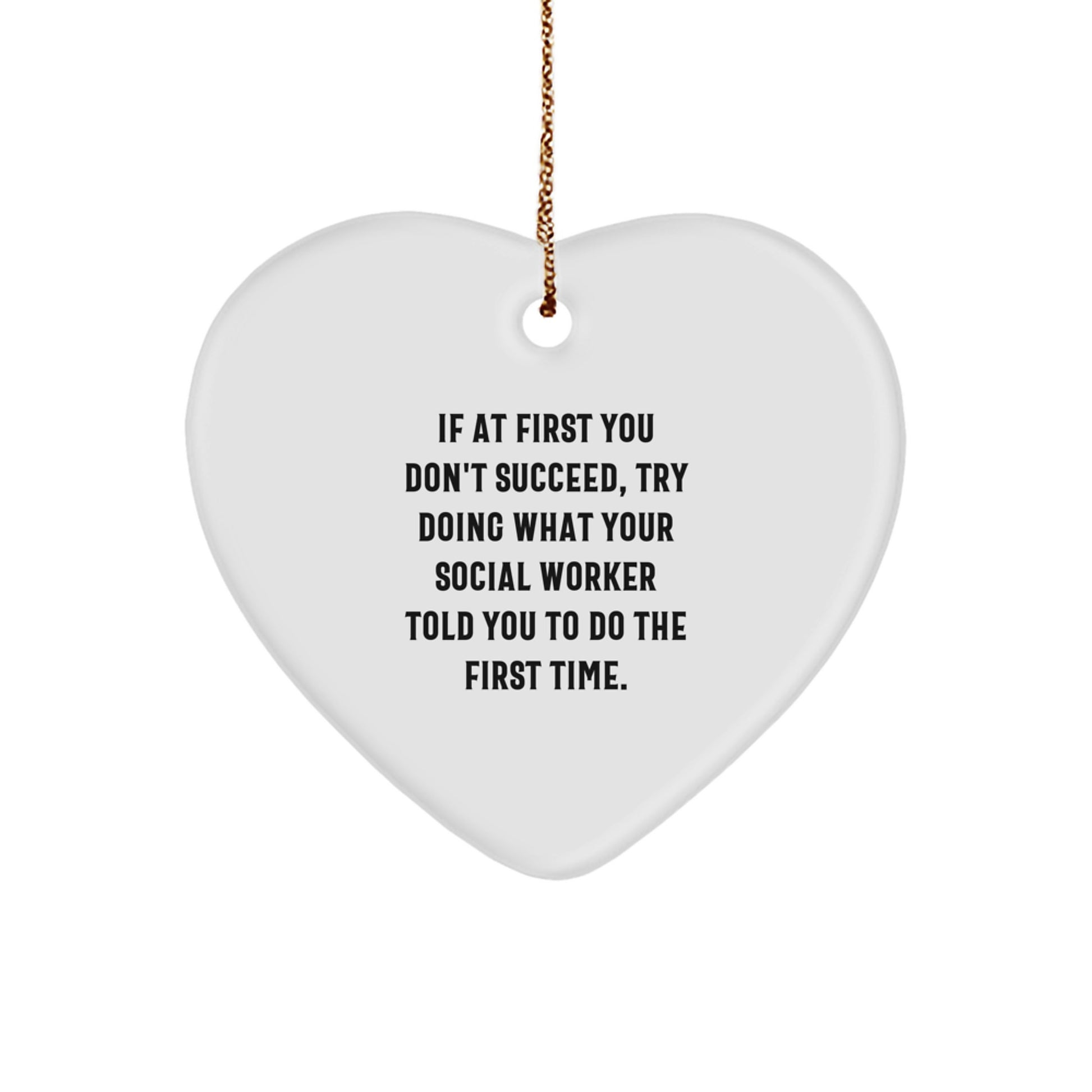 Funny Social Worker Gifts from Men, Women, Friends, or Coworkers for Social Workers, Christmas Unique Gifts, Heart Ornament - Image 1