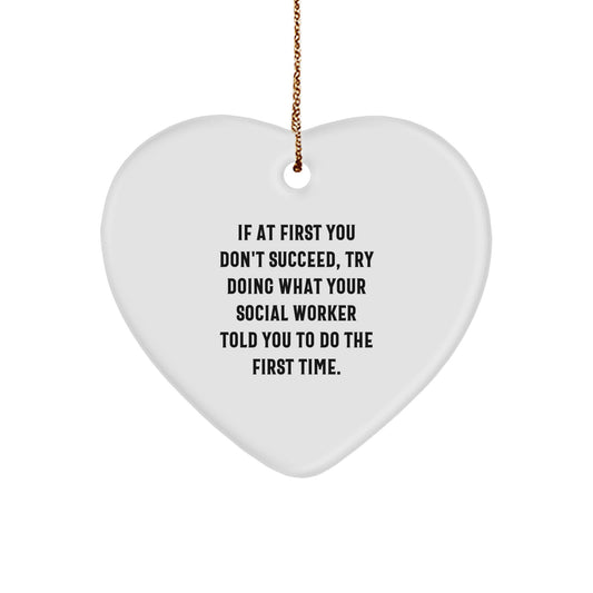 Funny Social Worker Gifts from Men, Women, Friends, or Coworkers for Social Workers, Christmas Unique Gifts, Heart Ornament - Image 1