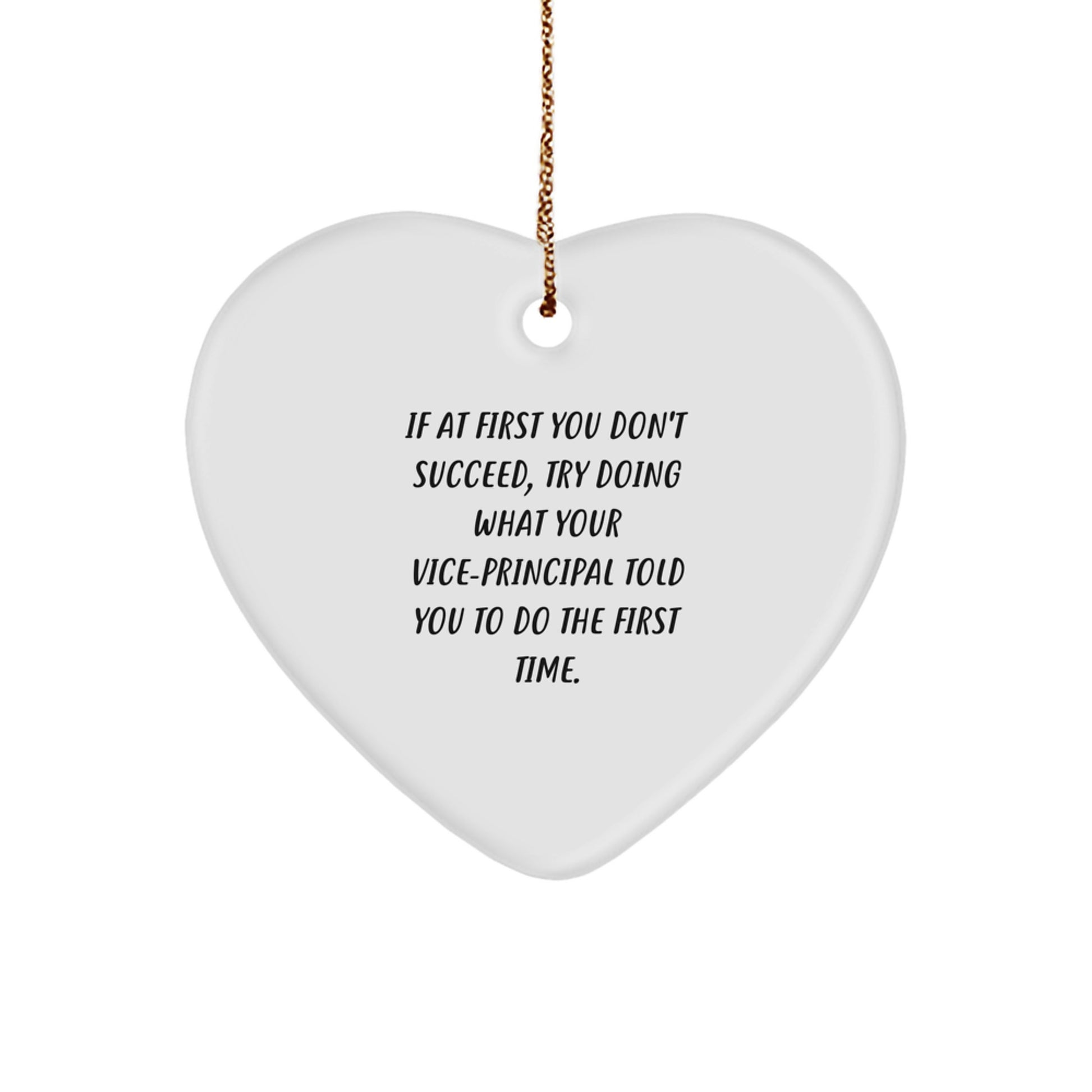 Funny Vice-principal Gifts for Men, Christmas Unique Gifts from Coworkers, Heart Ornament with Inspirational Quote - Image 1