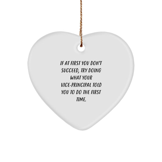 Funny Vice-principal Gifts for Men, Christmas Unique Gifts from Coworkers, Heart Ornament with Inspirational Quote - Image 1