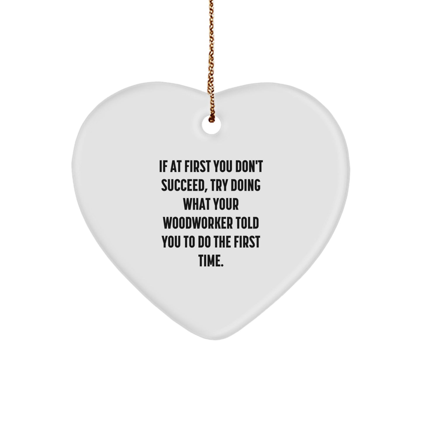 Funny Heart Ornament Gifts from Men to Woodworker Friends for Christmas Unique - Image 1