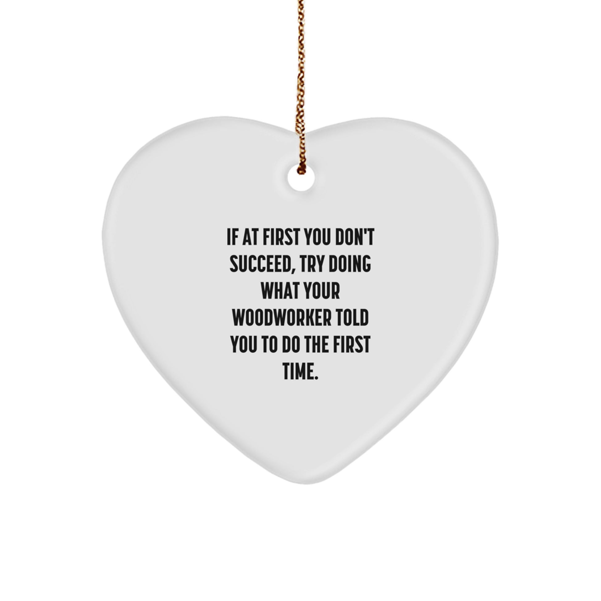 Funny Heart Ornament Gifts from Men to Woodworker Friends for Christmas Unique - Image 1