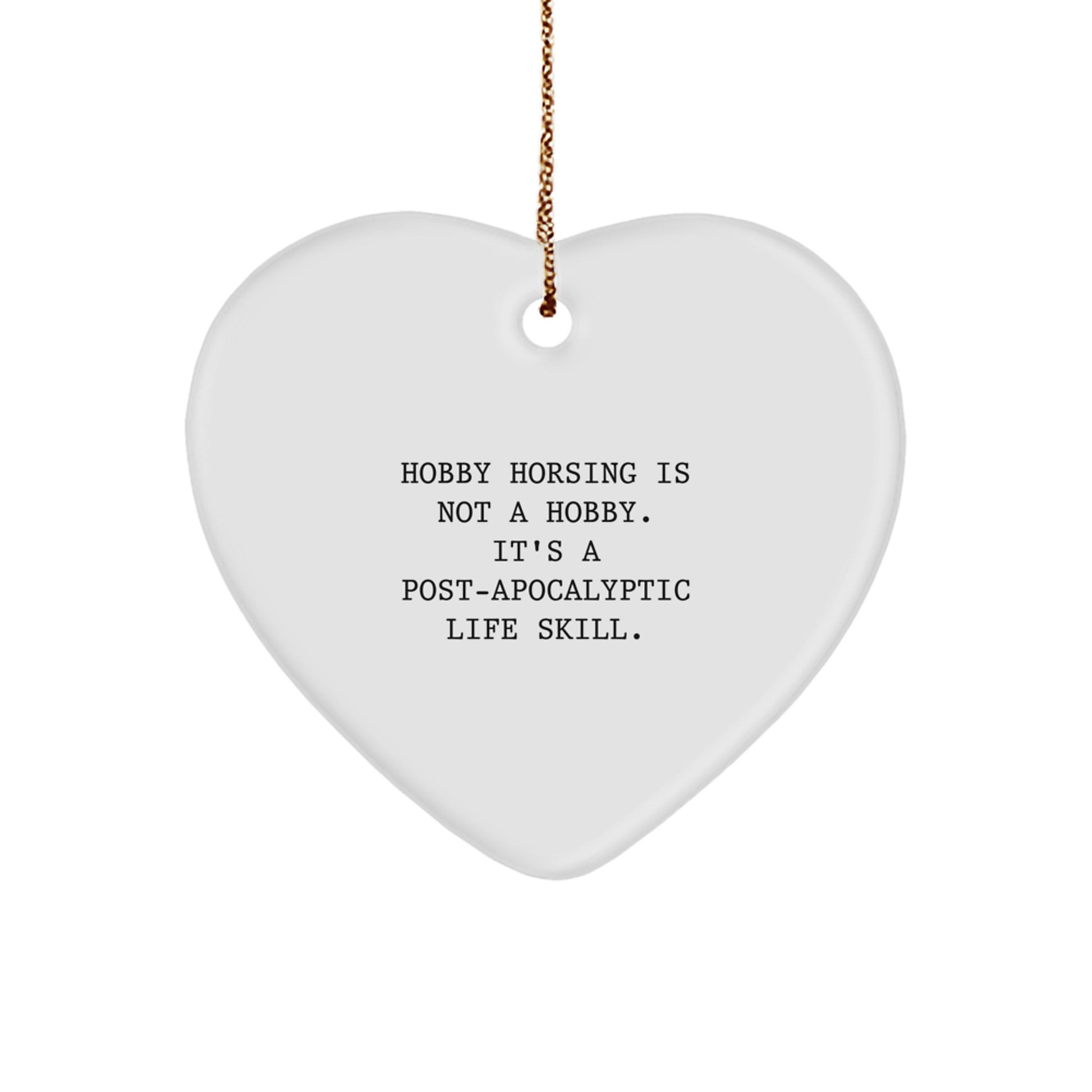 Hobby Horsing Funny Heart Ornaments Gifts from Family for Friends - Image 1