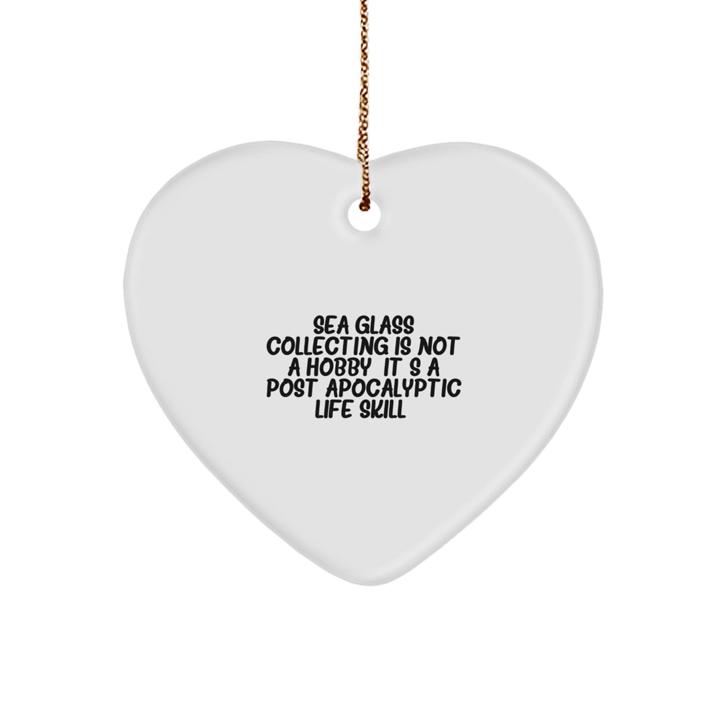 Sea Glass Collecting Gifts for Sea Glass Enthusiasts, Funny Heart Ornament from Gifts from Family, Unique Christmas Unique Gifts - Image 1