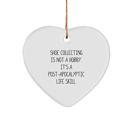 Shoe Collecting Heart Ornament Gifts for Shoe Collecting Enthusiasts from Friends, Funny Quote, Christmas Unique Decorations - Image 1